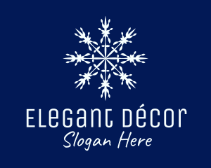 Decorative Winter Snowflake logo design