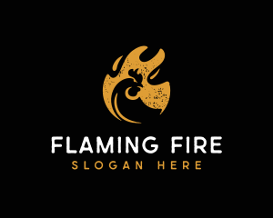 Barbecue Chicken Fire logo design