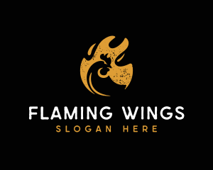 Barbecue Chicken Fire logo design