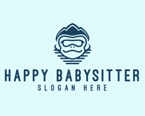 Happy Monkey Animal logo design