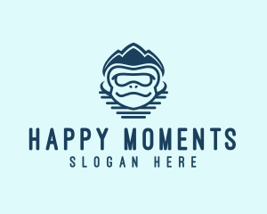 Happy Monkey Animal logo design