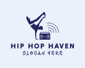 Hip Hop Dancer Boombox logo design