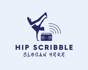 Hip Hop Dancer Boombox logo design