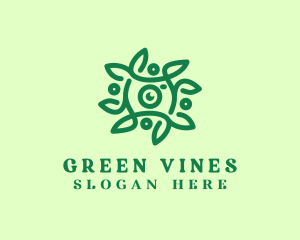 Green Vine Camera Lens logo design