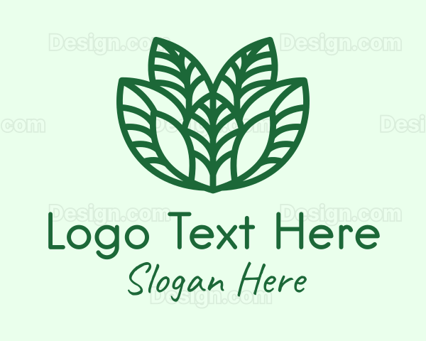 Green Minimalist Leaves Logo