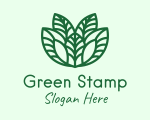 Green Minimalist Leaves  logo design