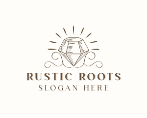 Rustic Diamond Crystal logo design