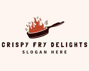 Hot Fire Frying Pan logo design