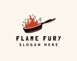 Hot Fire Frying Pan logo design