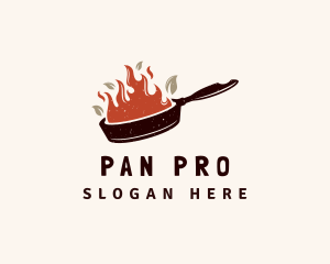 Hot Fire Frying Pan logo design