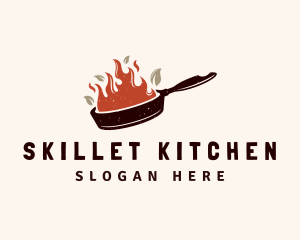 Hot Fire Frying Pan logo design