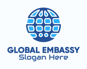 Blue Global Tech Company logo design