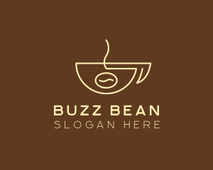 Simple Coffee Bean Cup logo design