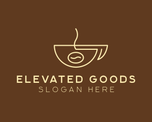 Simple Coffee Bean Cup logo design