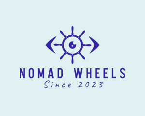 Nautical Eye Steering Wheel logo design