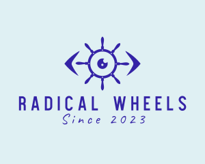 Nautical Eye Steering Wheel logo design