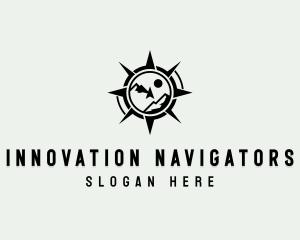 Mountain Compass Navigation logo design