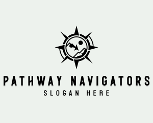 Mountain Compass Navigation logo design