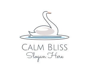 Swan Lake Outline  logo design