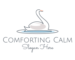 Swan Lake Outline  logo design