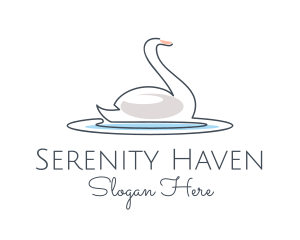 Swan Lake Outline  logo design