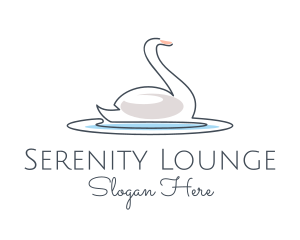 Swan Lake Outline  logo design