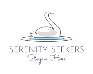 Swan Lake Outline  logo design