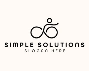 Monoline Simple Biker logo design