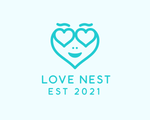 Blue Heart Head logo design