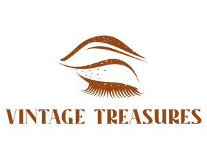 Vintage Eyelashes Eyebrows logo design