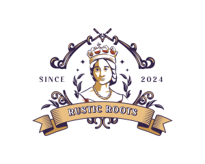 Vintage Queen Empress logo design