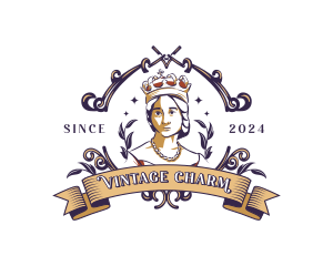 Vintage Queen Empress logo design