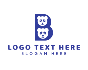 Blue B Panda  logo