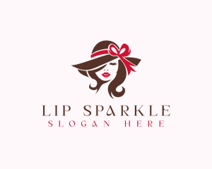 Lady Ribbon Hat logo design