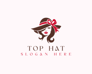 Lady Ribbon Hat logo design