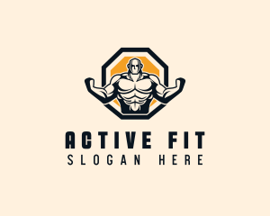 Bodybuilder Fitness Workout logo design