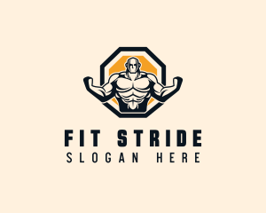 Bodybuilder Fitness Workout logo design