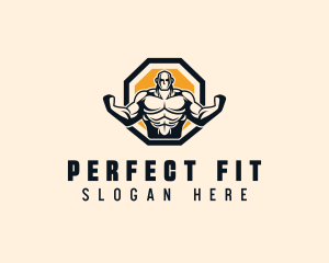 Bodybuilder Fitness Workout logo design