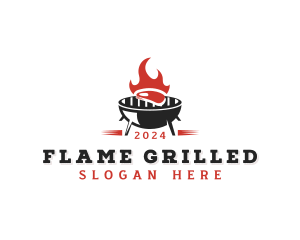 BBQ Grill Steak logo design