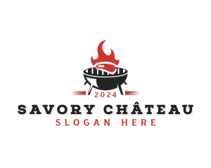 BBQ Grill Steak logo design