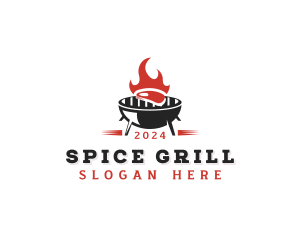 BBQ Grill Steak logo design