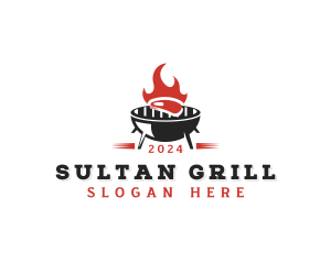 BBQ Grill Steak logo design