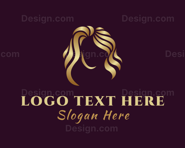 Woman Golden Hair Logo