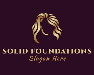 Woman Golden Hair Logo