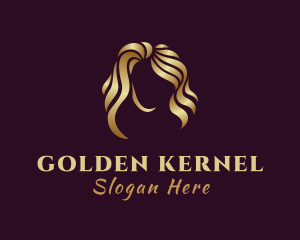 Woman Golden Hair logo design