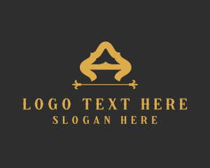 Gold Elegant Letter A logo