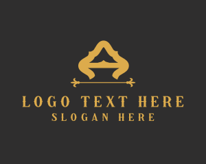 Gold Elegant Letter A Logo