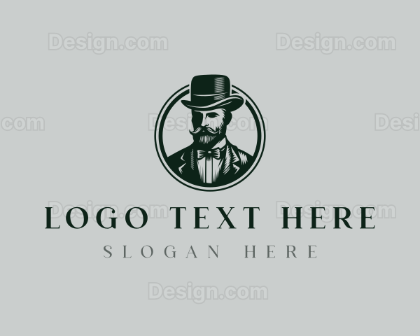 Gentleman Beard Hat Logo