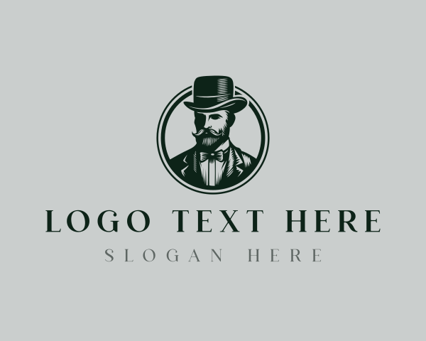 Gentleman Beard Hat logo