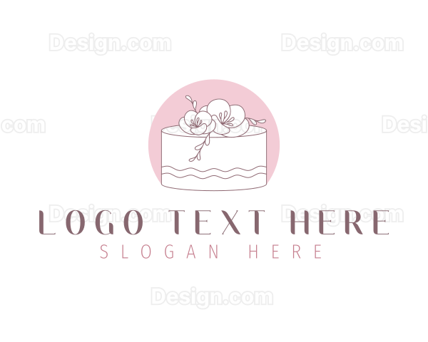 Floral Cake Dessert Logo